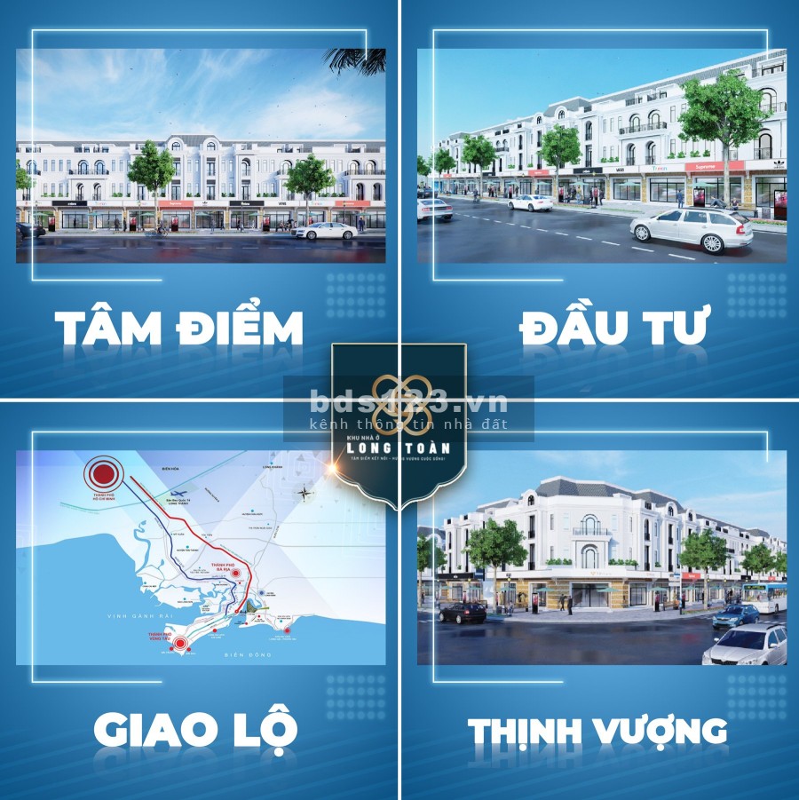 Khu nhà ở Long Toàn trung tâm thành phố Bà Rịa, đầu tư sinh lời ngay giá 24 triệu/m2