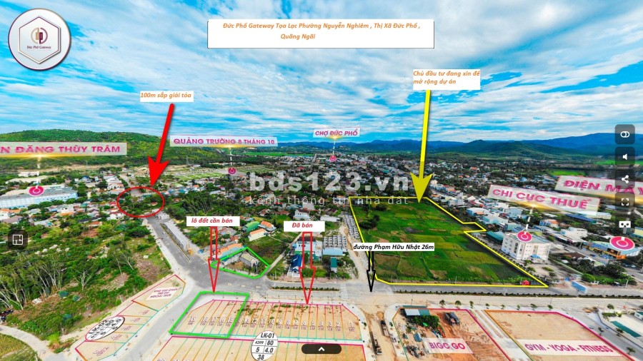 Hot Hot 1.1 tỷ sở hữu ngay lô đất mặt tiền Đức Phổ…