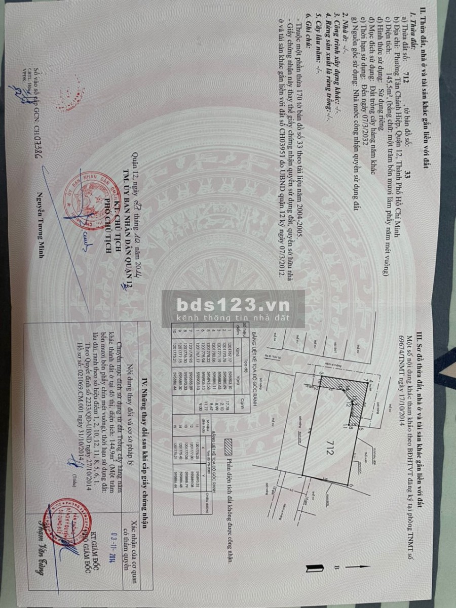 Đất vị trí đẹp, vuông vức ngay trung tâm Quận 12 cần bán giá 8.2 tỷ, liên hệ 0909059995