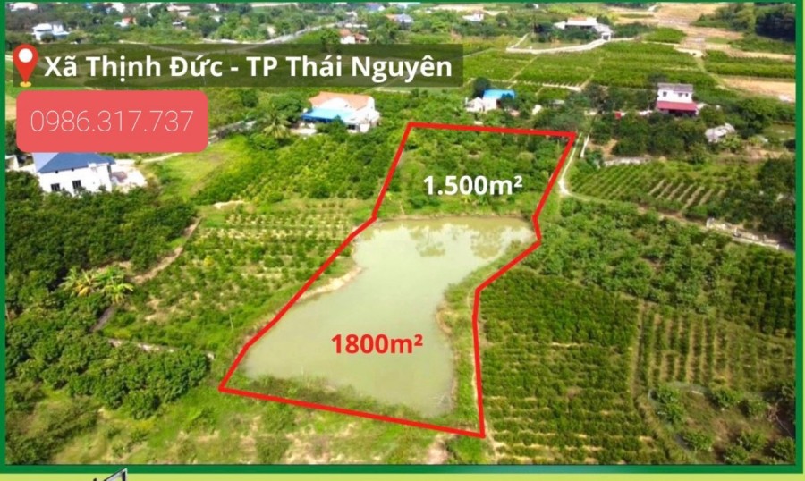 Cần bán lô đất hơn 3300m2 tại Thịnh Đức, TP Thái Nguyên giá đầu tư sinh lời, tiện ích đủ