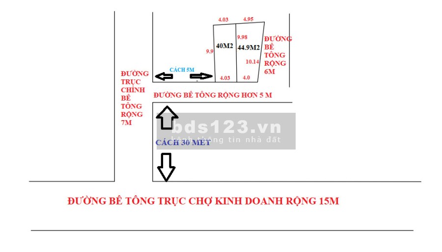 Chính chủ bán 2 lô đất vị trí đắc địa giá nhỉnh 700tr, đường thông 6m tại Bắc Thượng- Quang Tiến