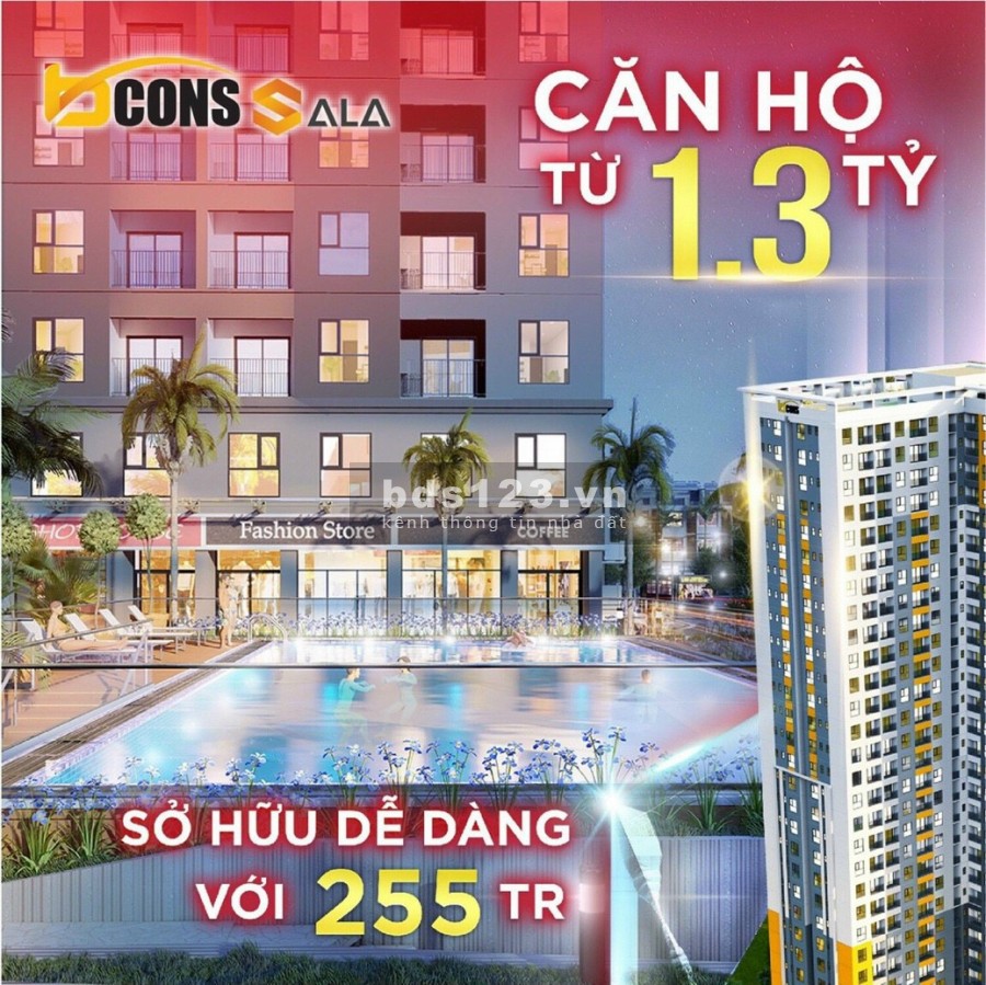 Sở hữu căn hộ Bcons Sala 2 pn chỉ với 250 triệu, giá tốt tiện đầu tư sinh lời, khu dân đông
