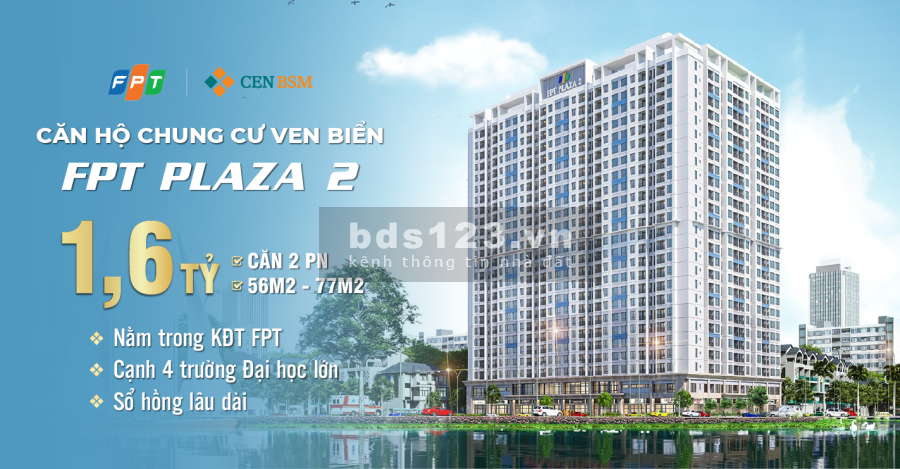 Căn Hộ FPT Plaza2 view biển gía từ 500tr (30%) sở hữu vĩnh viễn, giá tốt, tiện ích đầy đủ