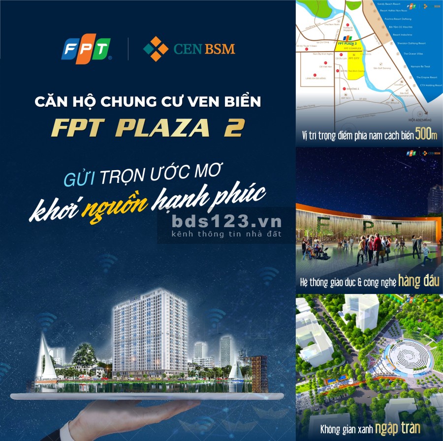 Căn Hộ FPT Plaza2 view biển gía từ 500tr (30%) sở hữu vĩnh viễn, giá tốt, tiện ích đầy đủ