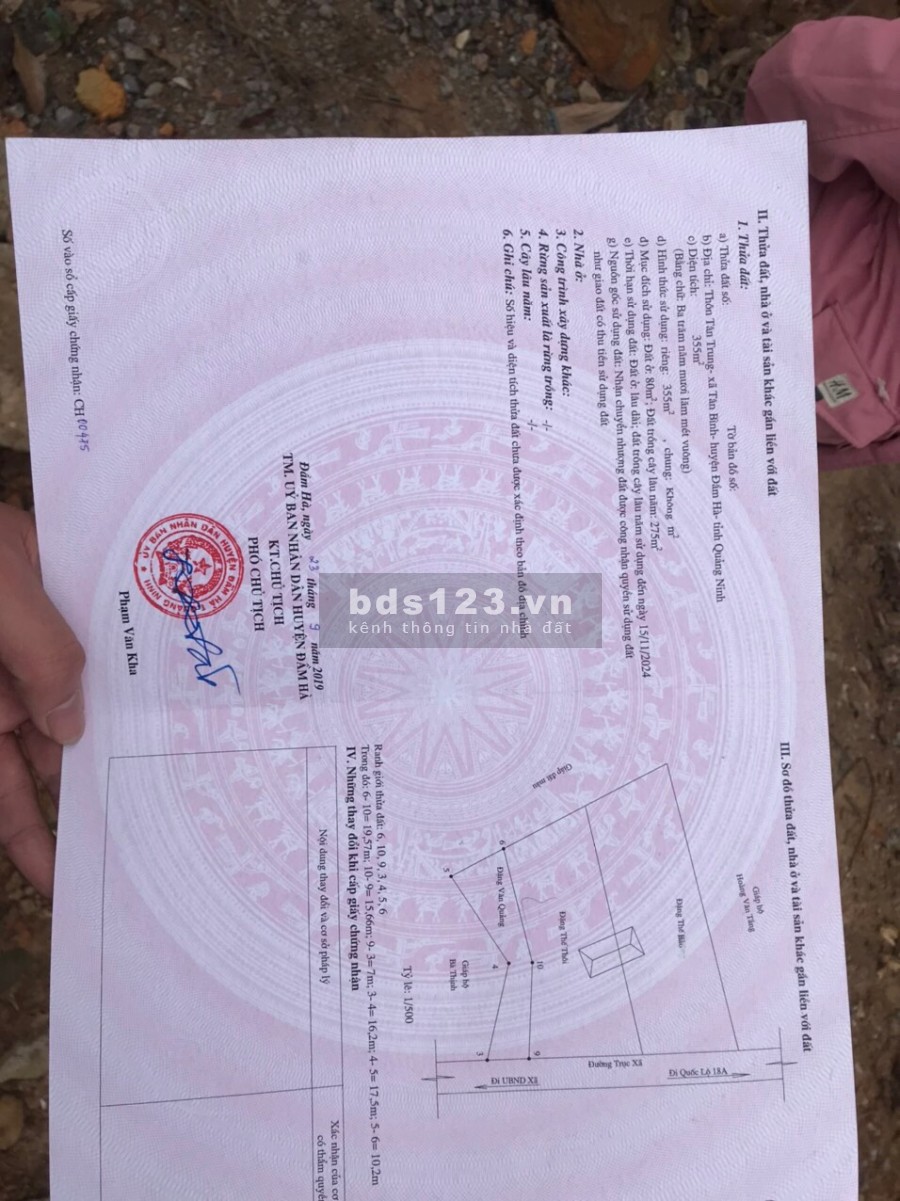 Đất đầu tư khu vực Đầm Hà, Quảng Ninh khu dân cư đông, pháp lý rõ ràng, giá tốt dầu tư