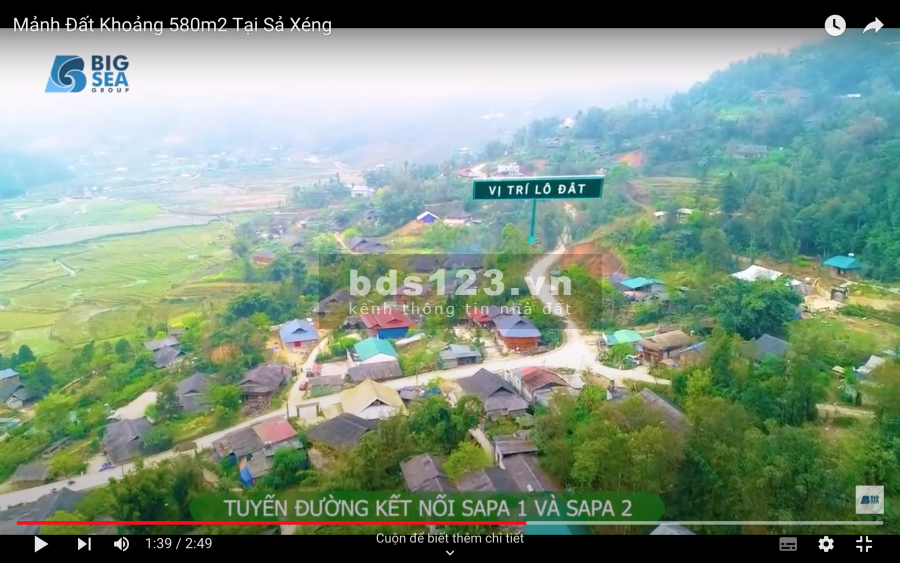 Mảnh đất view tuyệt đẹp, gần dự án biệt thự ven núi Tả Phìn - Sapa. Cơ hội x2-x3 cực lớn