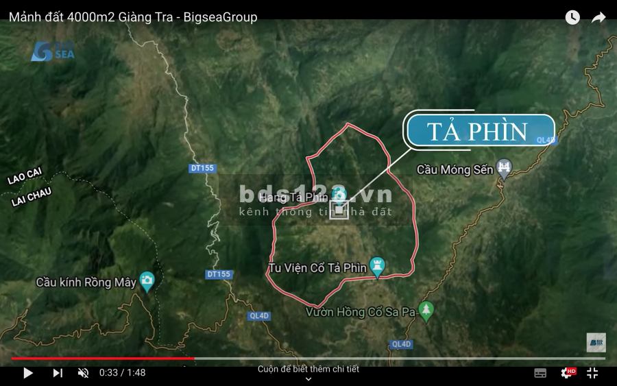 Siêu phẩm mảnh đất khoảng 4000 m2 thôn Giàng Tra, đón đầu du lịch Tả Phìn - Sapa. Giá chỉ từ 1tr/m2