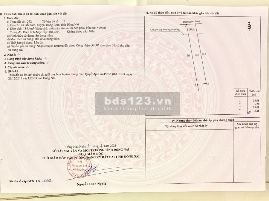 Bán đất sổ riêng thổ cư 100%, gần kcn và chợ Sông Mây giá đầu tư sinh lời cao, khu an ninh