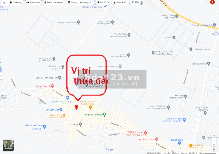 Bán thửa đất diện tích 95m2 trung tâm Khu Lãm Làng, P. Vân Dương, TP. Bắc Ninh.