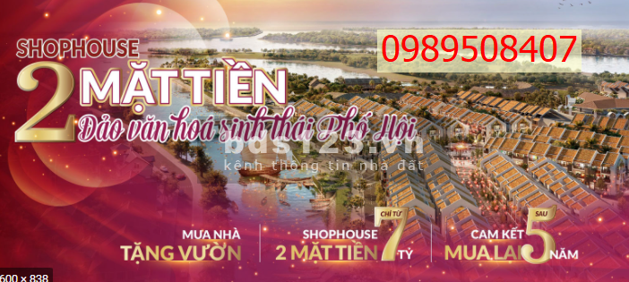 Sở hữu shophouse trung tâm Hội An, giáp 3 mặt sông Thu Bồn, pháp lý đầy đủ, giá tốt