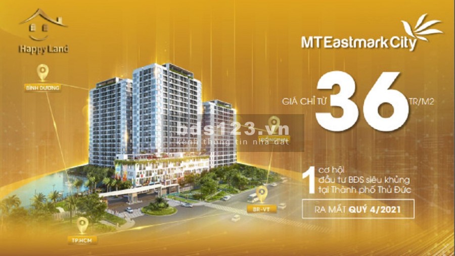 Mua căn hộ dt 65m2 trung tâm Thủ Đức với tài chính dưới 1 tỷ, cc MT EastmarkCiy giá chỉ 36 triệu/m2