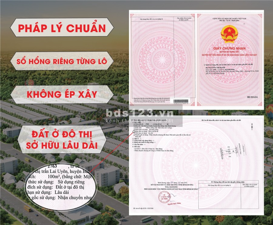 Cơ hội đầu tư đất nền đô thị ở thị xã Lai Uyên, huyện Bàu Bàng, tỉnh Bình Dương