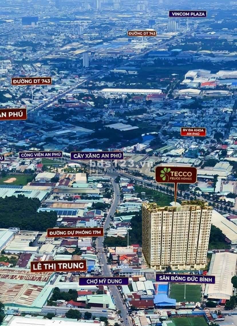 Chỉ 26tr/m2 căn hộ ngay gần vòng xoay An Phú Thuận An Bình Dương