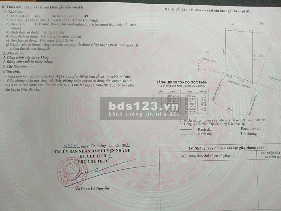 Bán đất nông nghiệp xã Nhơn Đức - Nhà Bè