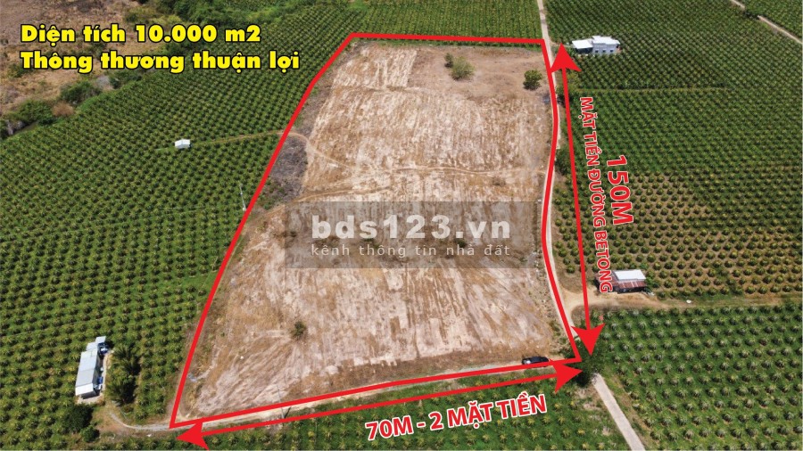 Bán 10.000m2 chỉ có 3,5 tỉ- thích hợp đầu tư mặt tiền chính đường bê tông 150m mặt phụ 70m