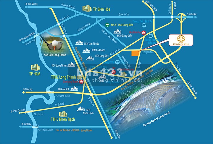 Đất nền trong dự án khu dân cư hiện đại cách sân bay Long Thành 2km