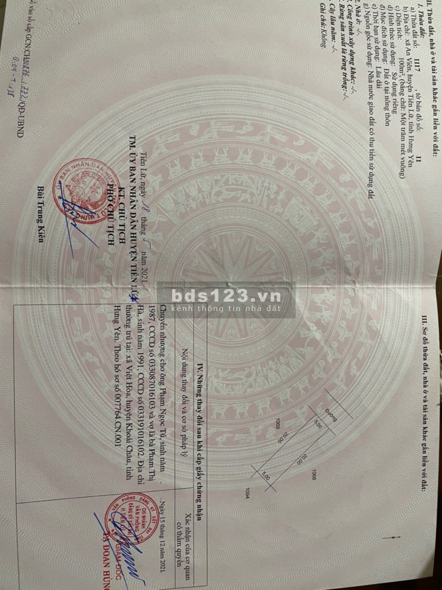 Đất đấu giá Giãn Dân An Viên Tiên Lữ Hưng yên ( cũ) Giá 1,Xxx Tỷ ( X tiểu học ) 0799863888