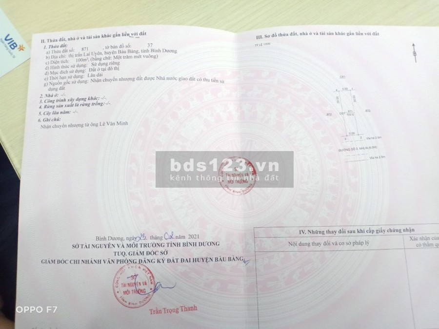 Bán đất sổ hồng riêng công chứng ngay, diện tích 100m2, thổ cư 100%, ngay mặt tiền Quốc lộ 13