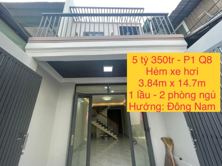 Bán nhà Quận 8, nhà hẻm xe hơi Dương Bá Trạc phường 1, hướng tốt 5.35 tỷ, sổ sẵn