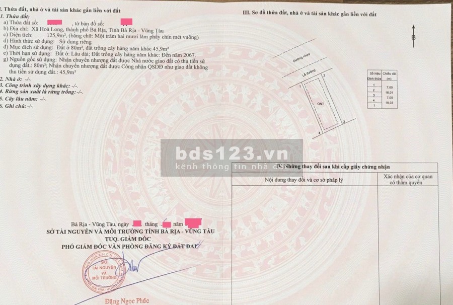 Bán lô đất mặt tiền khu D Hoà Long, Trung Tâm TP Bà Rịa giá bán chỉ 3.2 tỷ, sổ sẵn