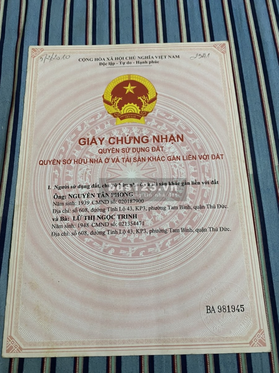 Bán nhà mt 608 Tô Ngọc Vân, Thủ Đức, giá bán 10 tỷ, làm việc chính chủ, dt 80m2, sổ sẵn