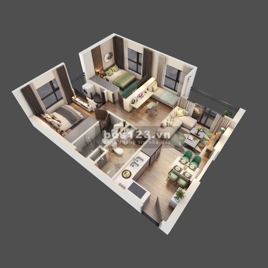 Bán căn hộ góc 2n+1 diện tích sử dụng 69.3m2 Vinhomes Quận Nam Từ Liêm giá 3 Tỷ