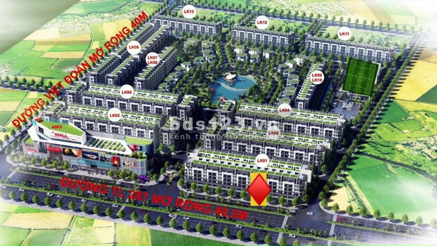 Bán cắn Shophouse gần chùa Phật tích, Tiên Du, Bắc Ninh, sở hữu lâu dài, giá tốt đầu tư