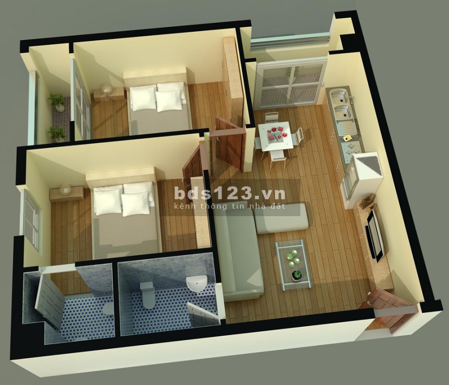 Chính chủ bán cc Tecco Green Nest Quận 12, căn góc 65m2, 2PN, 2 ban công, lầu cao, view Quận 1
