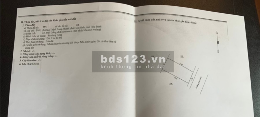 Dự án: KDC THỊNH LANG - HÒA BÌNH tổ 8, phường Thịnh Lang, thành phố Hòa Bình, tỉnh Hòa Bình