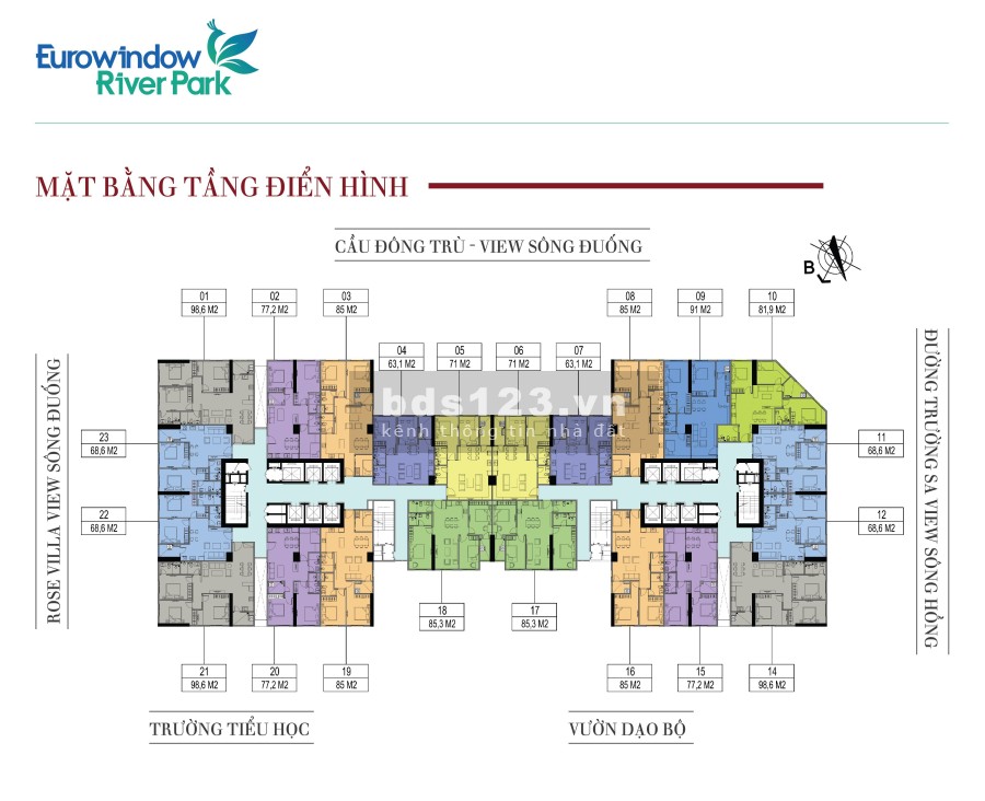 Chỉ từ 700 tr sở hữu ngay căn 2 PN Eurowindow River Park view sông Đuống siêu mát LH:0982706222