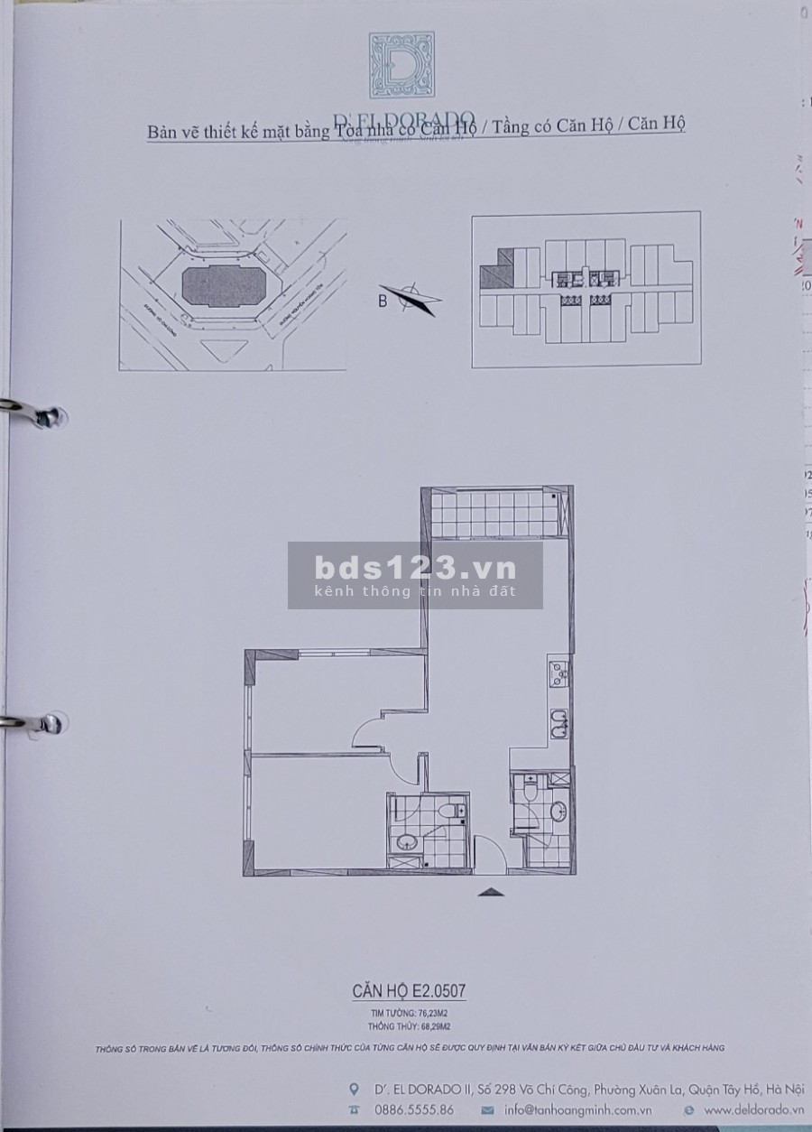 Chung Cư D'. Eldorado Căn Góc 69m2 View Tây Hồ Cực Thoáng Mát,Giao Thông Thuận Tiện