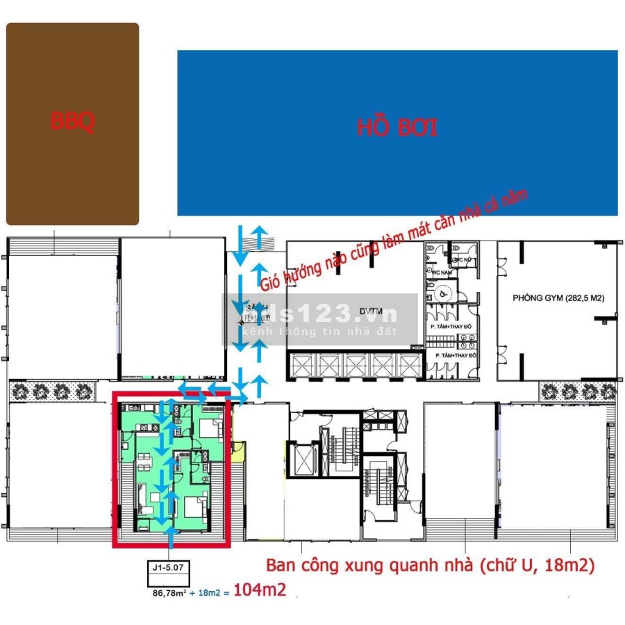 Bán căn hộ Hà Đô Sân Vườn diện tích sử dụng 105m2 Quận 10 giá bán 8.8 tỷ, đầu tư sinh lời