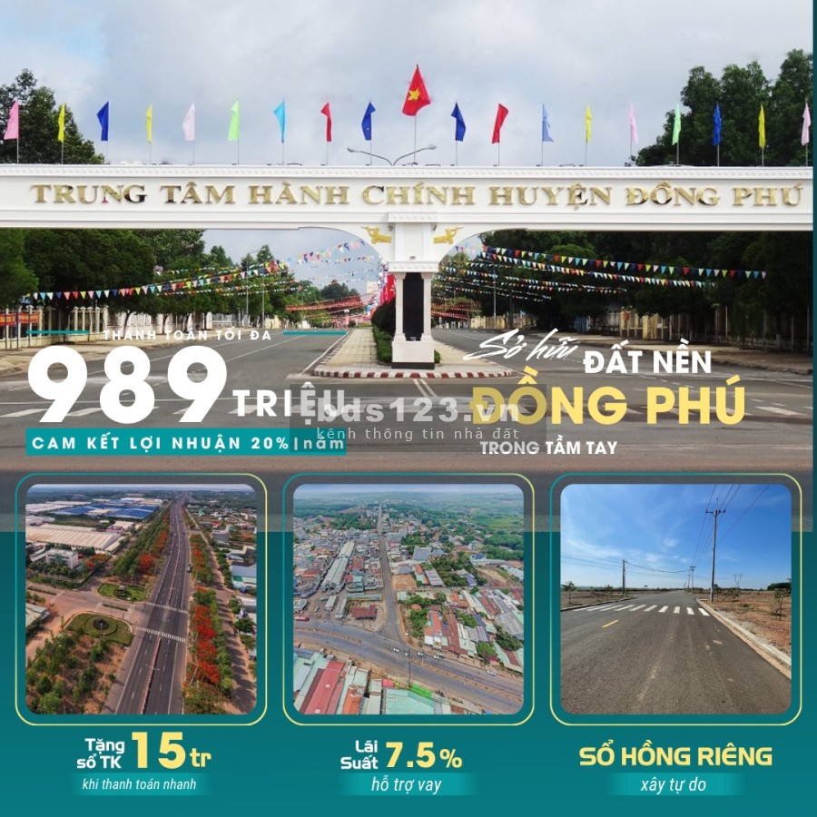 Chính chủ cần ra gấp lô đất 2MT đối diện KCN Bắc Đồng Phú, cách DT741 300m, SHR, chỉ 989Tr
