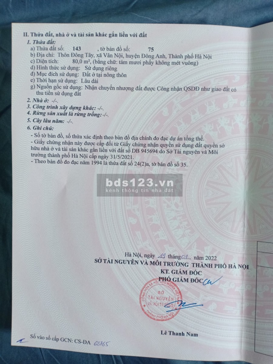 Bán đất thôn Đông Tây xã Vân Nội Đông Anh Hà Nội pháp lý chính chủ, sổ sẵn bàn giao ngay