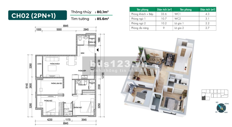 3 phòng ngủ cao cấp giá tốt nhất Phương Đông Green Home, giá chỉ 29tr/m2 LH:0982706222