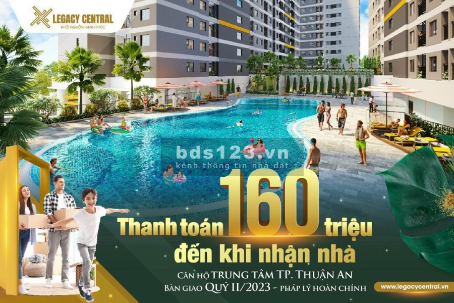 Cơ hội cuối cùng sở hữu căn hộ cao cấp giá chỉ 160 triệu tại Legacy Central sổ sẵn