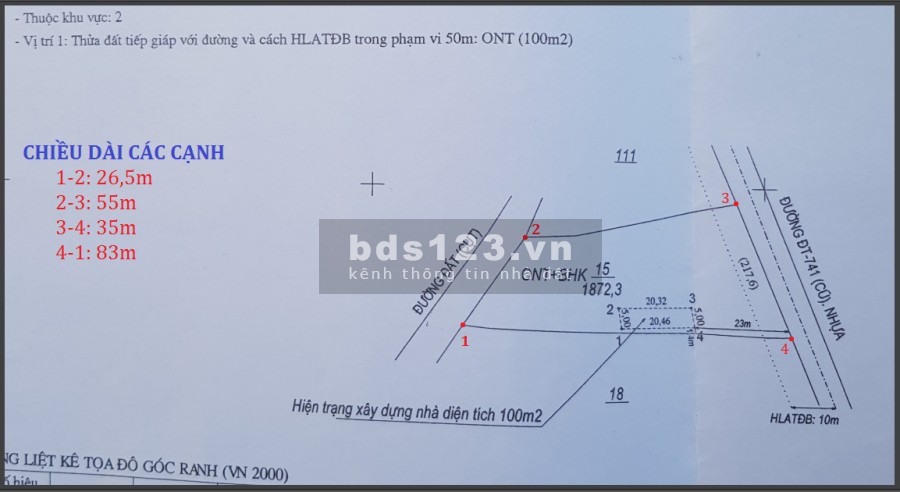 Chính chủ bán nhanh lô đất rộng 1800m2, pháp lý chuẩn, đường vào lớn, giá 3.8 tỷ, thương lượng