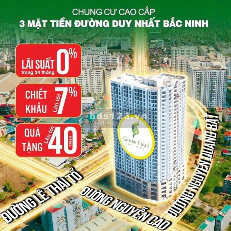 Bán căn hộ chung cư cao cấp Green Pearl Bắc Ninh môi trường sống yên tĩnh, không gian thoáng