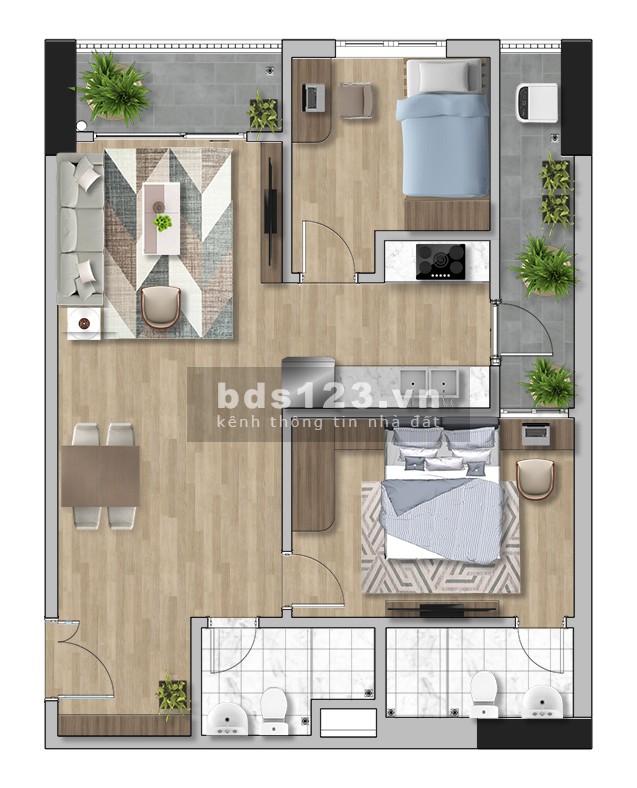 Chỉ Còn Duy Nhất 13 Căn Hộ dt 63m2 2PN, 2VS giá từ 1,8 tỷ (chiết khấu và quà tặng lên tới 6.5%)