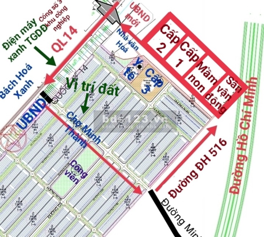 Lô đất cách chợ Minh Thành chỉ 20m ,kinh doanh được ngay, Becamex Chơn Thành Bình Phước GĐ 2