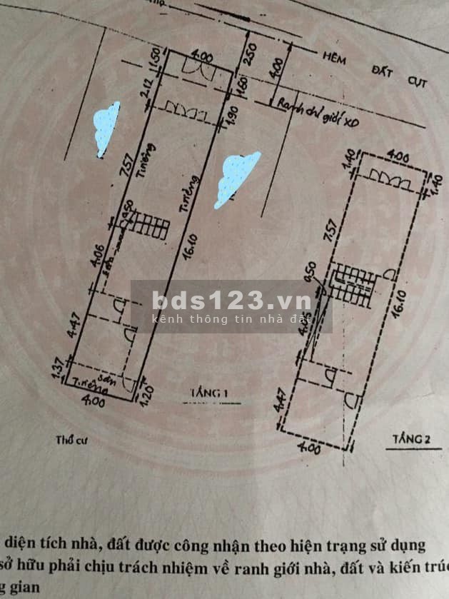Nhà nguyên căn diện tích sử dụng 84m2 Lê Văn Thọ, F16, Gò Vấp giá bán 6.8 tỷ, sổ sẵn
