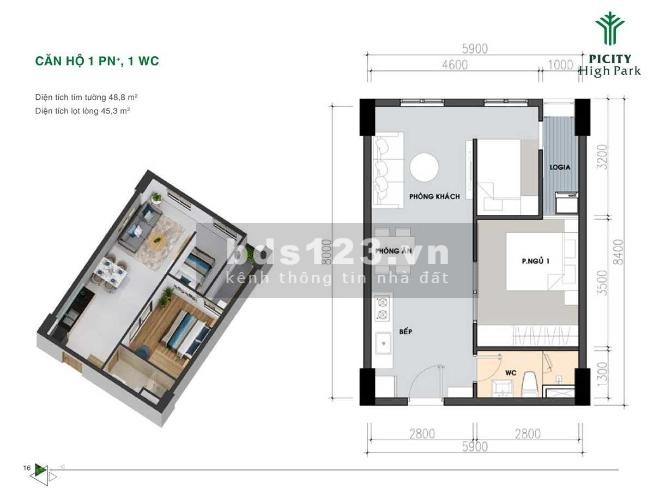 Căn Hộ Cao Cấp 5 Sao 1PN+ 1 Picity High Park Sở Hữu Ngay Chỉ Với 600tr tặng thêm 5 chỉ vàng