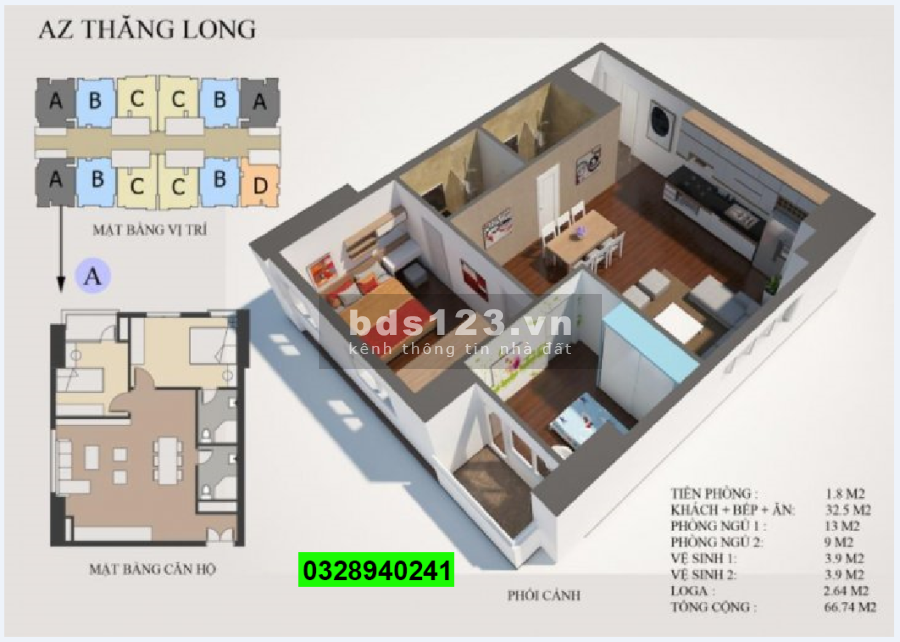 Gia đình cần nhượng lại căn hộ 2PN xuất ngoại giao chung cư THT new city Hoài Đức