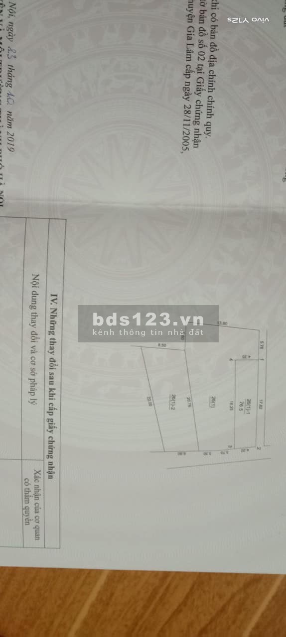 Cần bán 76m mảnh đất Đào Xuyên, Xã Đa Tốn, Gia Lâm bàn giao sổ chính chủ, giá 50 triệu/m2