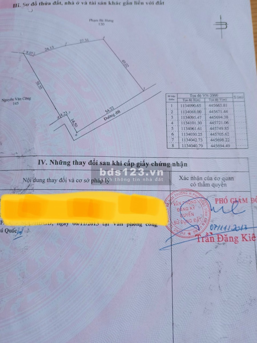 Bán 3 công đất mặt tiền đường 9m, ấp cây thông trong cửa dương, giá đầu tư sinh lời