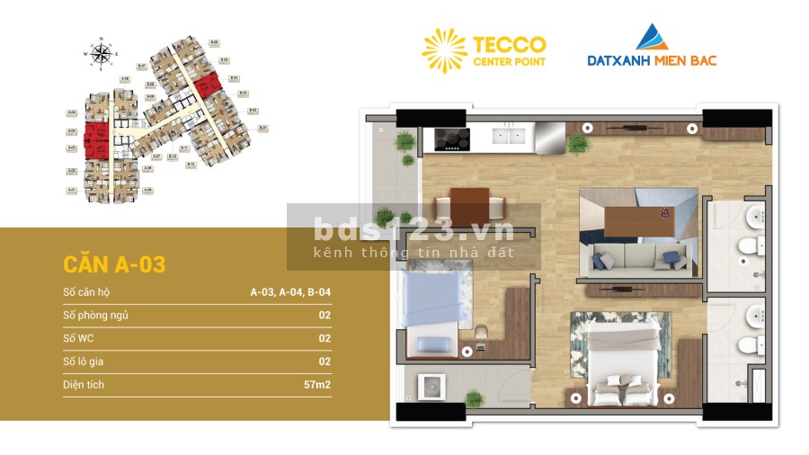 Chung cư đáng sống nhất tại Thanh Hoá Tecco Center Point, chiết khấu cao, giá tốt đầu tư