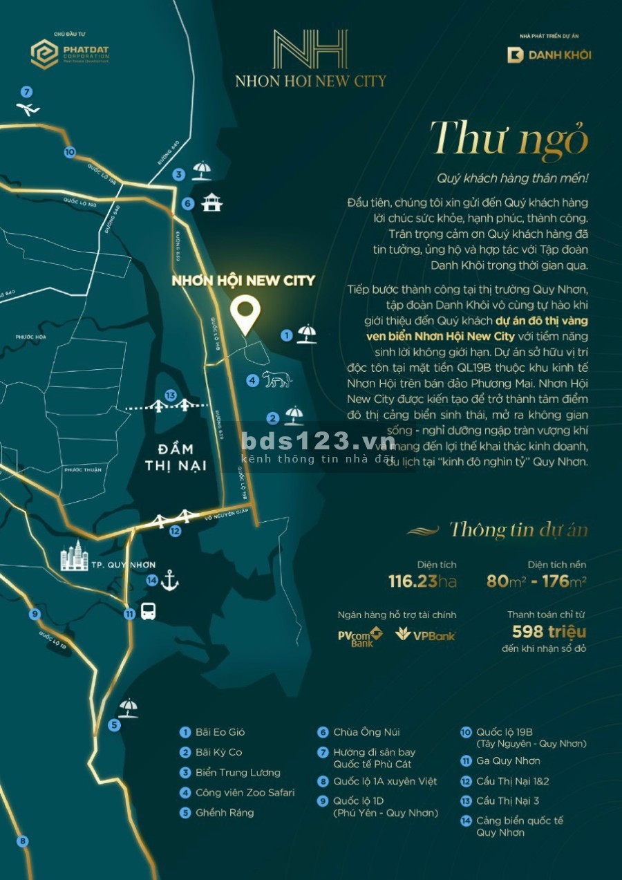 Cần bán nền đất dự án Nhơn Hội New City - Kỳ Co Gateway, pháp lý chính chủ, bàn giao ngay