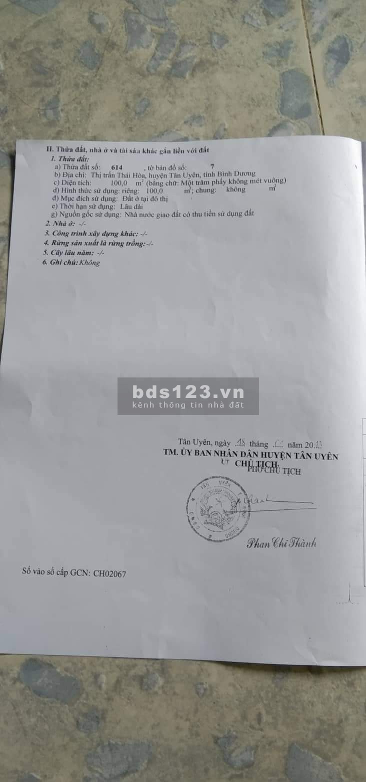 Bán Đất Chính Chủ Tân Uyên siêu hot, kẹt tiền bán gấp giá cả thương lượng