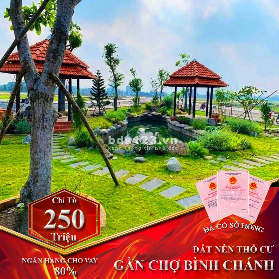 Bán đất ven sông gần chợ Bình Chánh giá đầu tư sinh lời cao, full thổ cư, bao sang tên