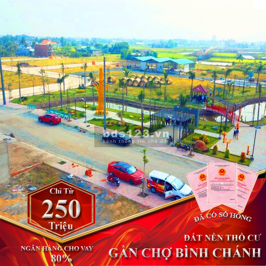 Bán đất ven sông gần chợ Bình Chánh giá đầu tư sinh lời cao, full thổ cư, bao sang tên